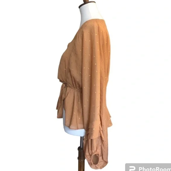 Clip-dot Tie Blouse NWT by Express - Picture 4 of 10